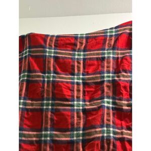 vintage troy robe Tartan wool blanket 48x54 red plaid stadium